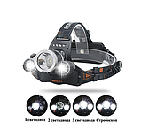 Налобний акумуляторний ліхтар BL-RJ-3000, ліхтарик на голову, фото 3