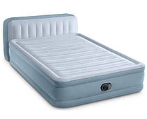 Надувне ліжко Intex 64450 HEADBOARD AIRBED 152 Х 236 Х 86 см зі спинкою, вбудований насос 220 В