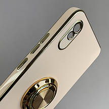 Чохол для Xiaomi Redmi 9A глянцевий чохол з кільцем тримачем на телефон сяомі редмі 9а пудровий l7h, фото 4