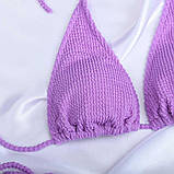 Роздільний купальник із жниварки на зав'язках — бузковий S (6123674), фото 4