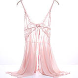 Спокусливий напівпрозорий пеньюар з трусиками - пудровий S (654940356109), фото 8