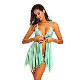 Спокусливий пеньюар із застібкою спереду преміум - м'ятний S (603243787808), фото 2