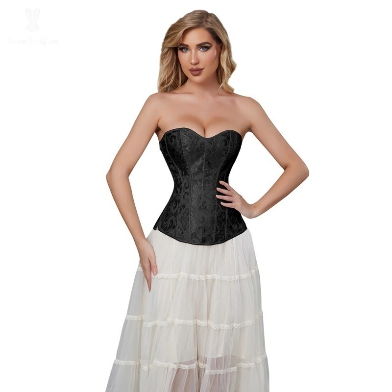 Стильний та сексуальний мереживний корсет - чорний S (1005005230413496), фото 1