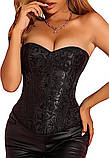 Стильний та сексуальний мереживний корсет - чорний L (1005005230413496), фото 6