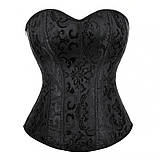 Стильний та сексуальний мереживний корсет - чорний L (1005005230413496), фото 10