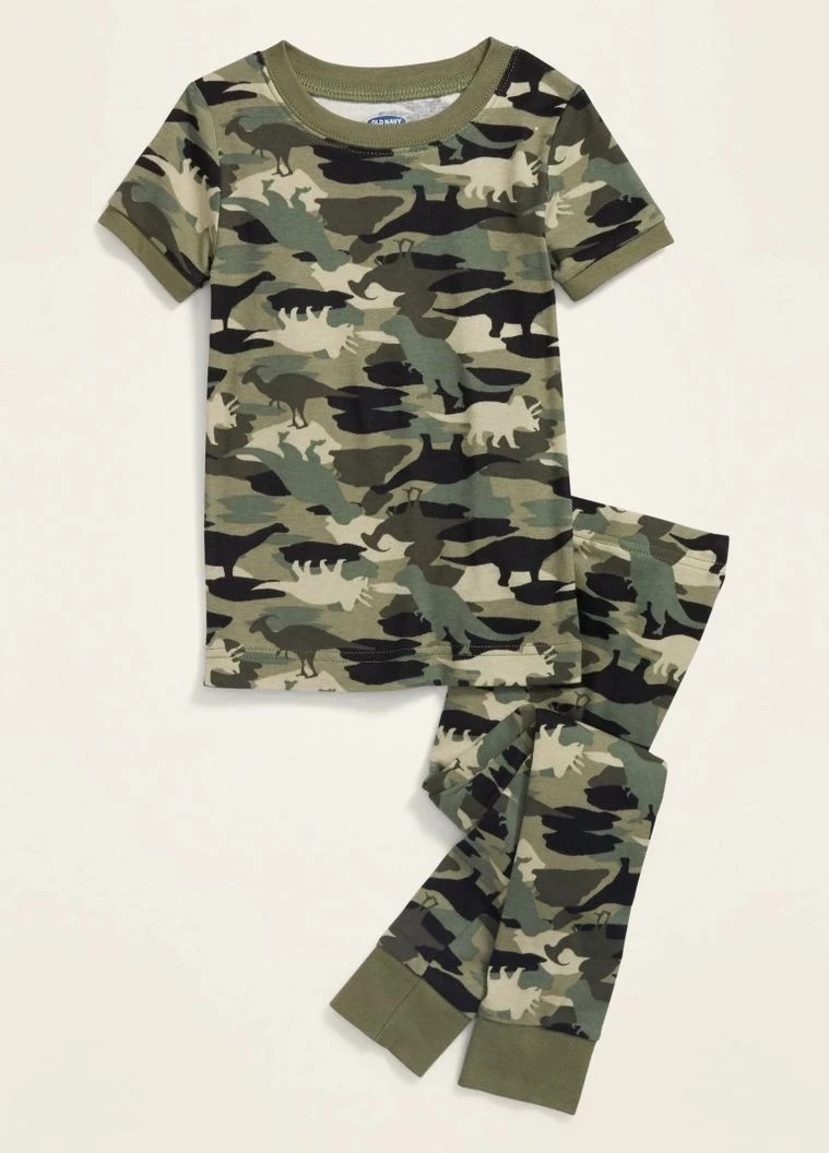 Піжама для хлопчиків хакі динозаври футболка + штани Old Navy 74см 6-12 Місяців (554354)