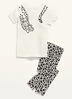 Піжама унісекс леопард футболка + штани Old Navy 74см 6-12 Місяців (689797)