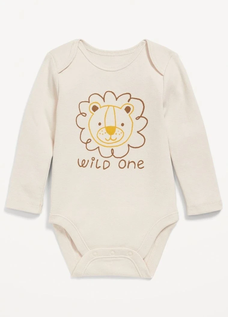 Боді дитячий з левом - бежевий Old Navy 62см 3-6 Місяців (738360)