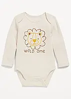 Боді дитячий з левом - бежевий Old Navy 62см 3-6 Місяців (738360)