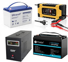 Акумулятори, зарядні пристрої, стабілізатори, джерела безперебійного живлення