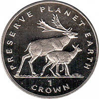 Монета Острова Мен 1 крона 1994 р. Олені