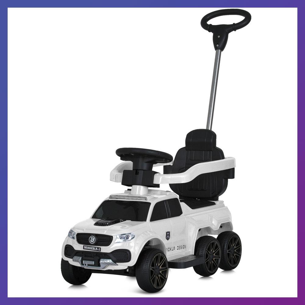 Дитяча каталка-толокар Bambi M 5900 з батьківською ручкою 2 в 1 Білий