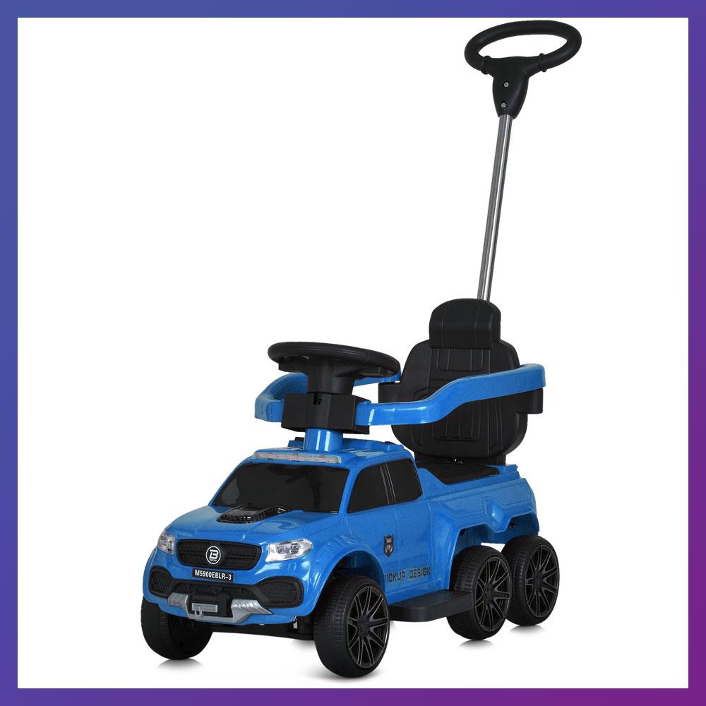 Дитяча каталка-толокар Bambi M 5900 з батьківською ручкою 2 в 1 Синій