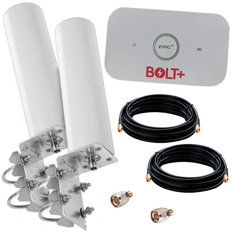 4G роутер (BOLT+ E5573) + Дві Широкосмугові всеспрямовані MIMO антени (20 дБ), фото 1