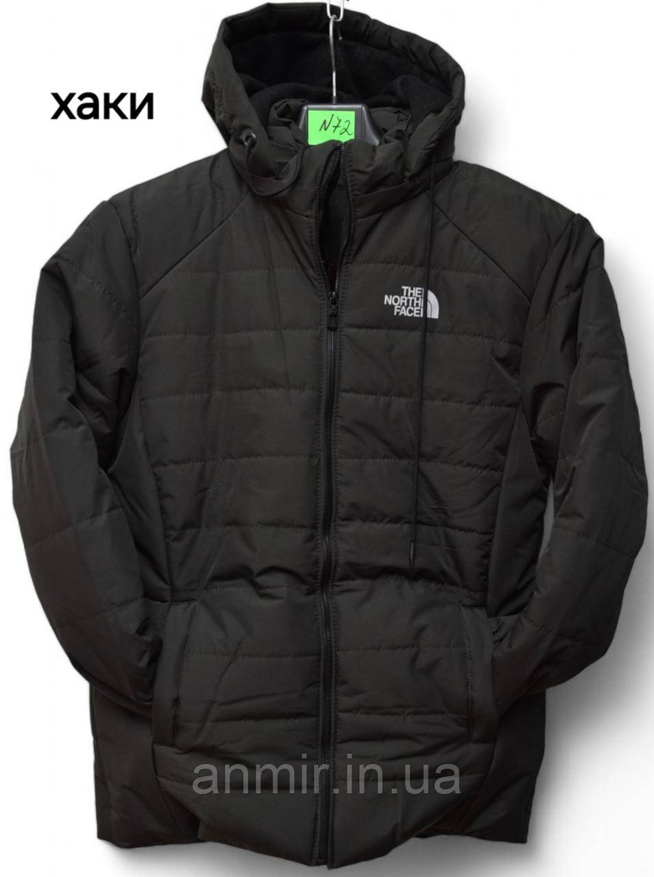 Куртка зимова чоловіча з капюшоном і кишенями TNF норма 48-56, колір хакі
