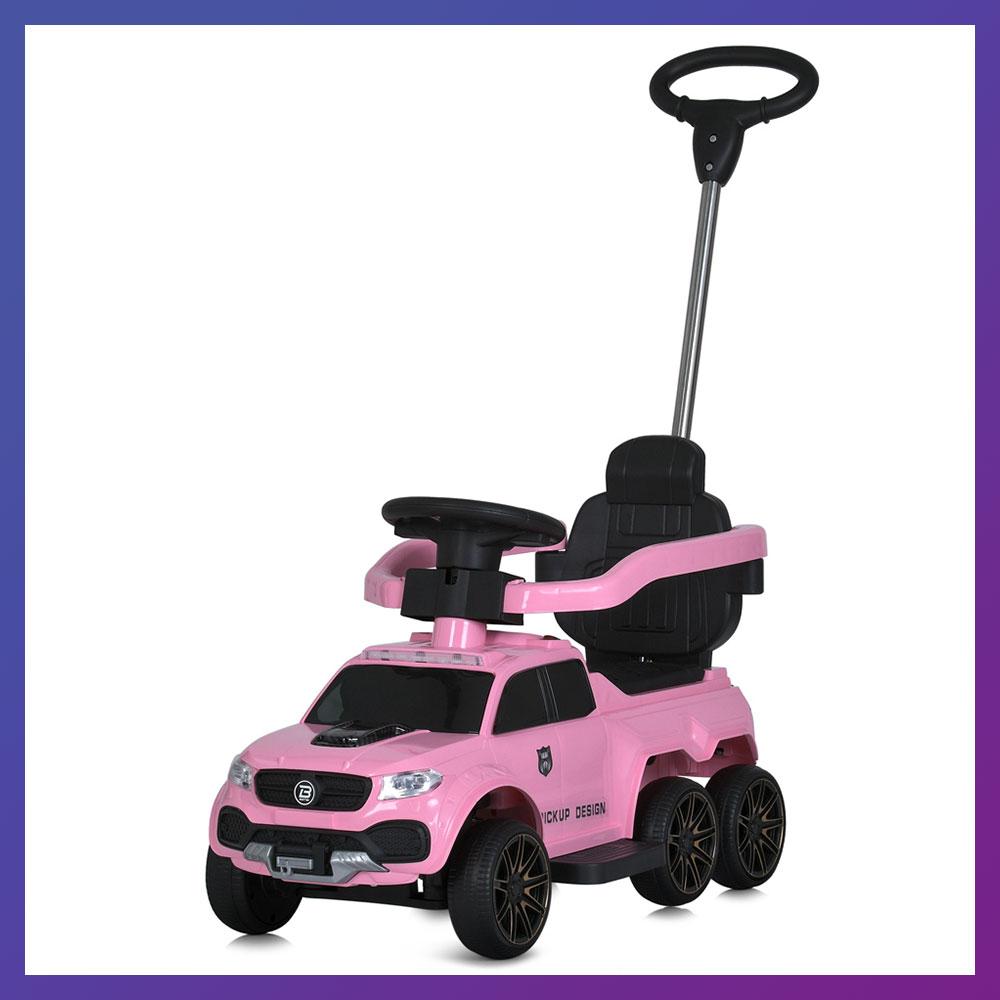 Дитяча каталка-толокар Bambi M 5900 з батьківською ручкою 2 в 1 Рожевий