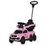 Дитяча каталка-толокар Bambi M 5900 з батьківською ручкою 2 в 1 Рожевий, фото 2