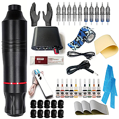 Тату набір для початківців MIINI з фарбою , тату машинка роторна, набір для тату майстра.