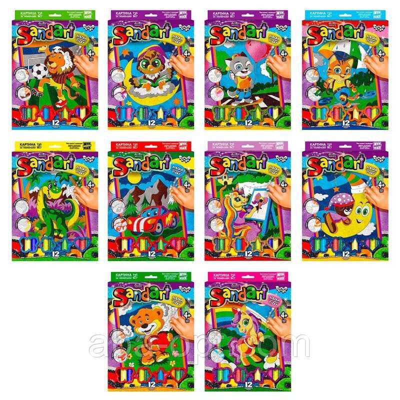 Гра Фреска з піску "Sand Art" с.2 SA-02-01U,02U,03U...10U (10) "Danko Toys", ОПИС УКР ВИДАЄТЬСЯ МІКС ВИДІВ, фото 1