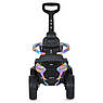 Дитячий електромобіль каталка-толокар 2в1 Bambi Racer M 5732 з батьківською ручкою Блакитний, фото 5