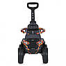 Дитяча каталка-толокар 2в1 Bambi Racer M 5731 з батьківською ручкою Чорний, фото 6