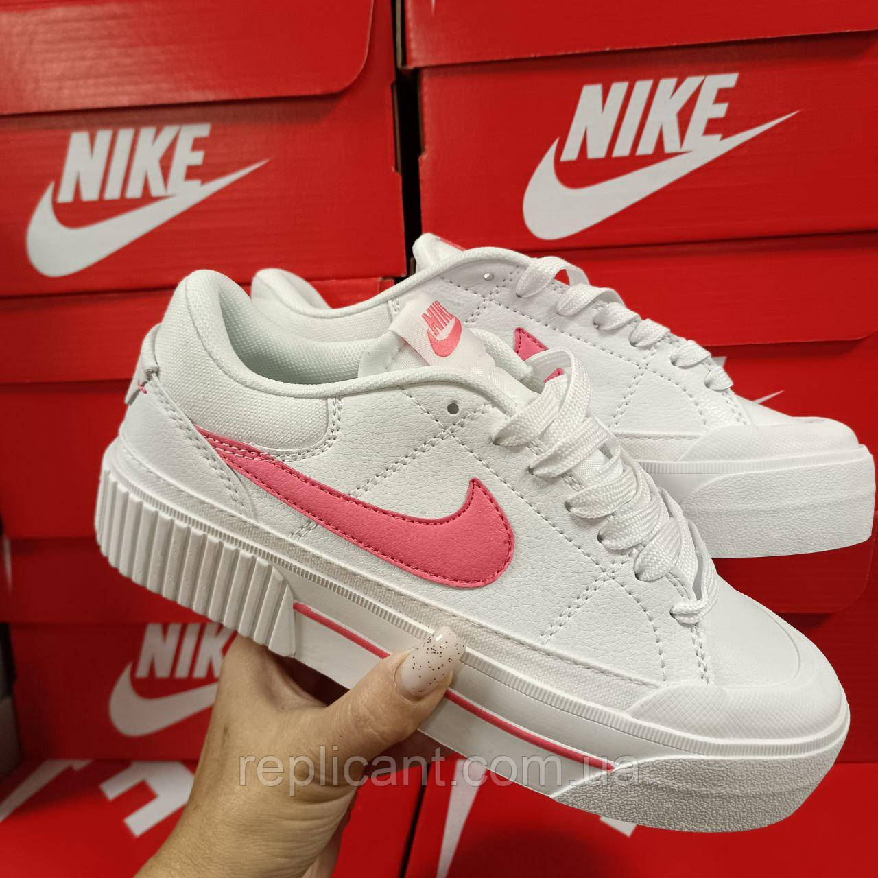 Кроссовки женские Nike Court Legacy White/Pink кросівки Nike, фото 1