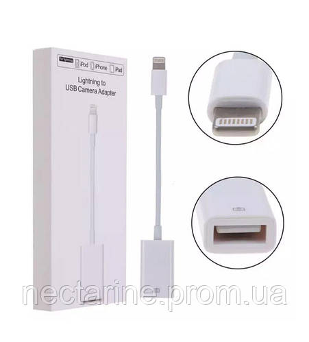 Переходник для iPhone на USB, адаптер с Apple Lightning в USB (ID ...