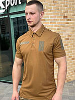 Чоловіче Поло CoolPASS з липучками для шевронів / Легка Футболка койот 00329-42