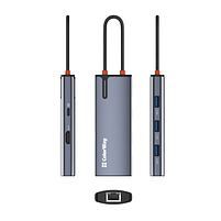 Док-станція 6в1 Type-C ColorWay CW-HUB02 PD Type-C/3*USB 3.0/HDMI 4K/RJ45, фото 5