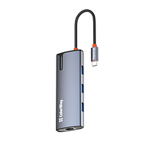 Док-станція 6в1 Type-C ColorWay CW-HUB02 PD Type-C/3*USB 3.0/HDMI 4K/RJ45, фото 4