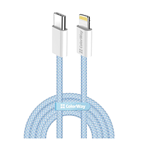Кабель USB PD Type-C/Lightning ColorWay CW-CBPDCL061-BL 27W 1м синій, фото 2