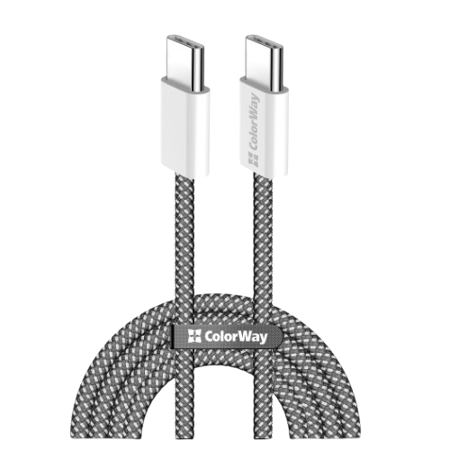 Кабель USB PD Type-C/Type-C ColorWay CW-CBPDCC061-BK 3,0A 60W 1м чорний, фото 1