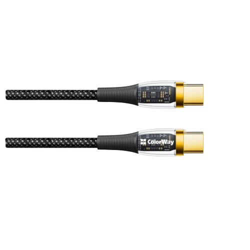 Кабель USB PD Type-C/Type-C ColorWay CW-CBPDCC053-BK 5,0А 1,2м чорний, фото 1