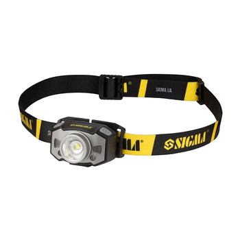Ліхтарик LED налобний акумуляторний 300Lm 1200mAh з сенсором і фокусуванням SIGMA