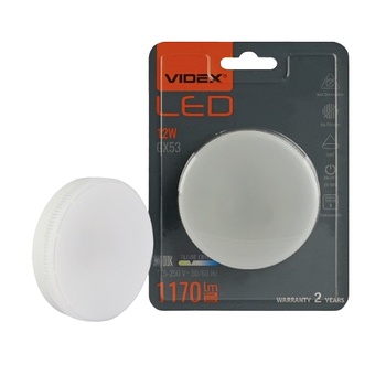 Лампа 12W GX53 3000K 220V LED Videx