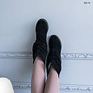 Чорні замшеві жіночі зимові напівчобітки, фото 2