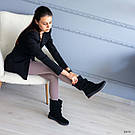 Чорні замшеві жіночі зимові напівчобітки, фото 8