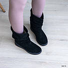 Чорні замшеві жіночі зимові напівчобітки, фото 7