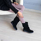Чорні замшеві жіночі зимові напівчобітки, фото 9