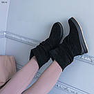 Чорні замшеві жіночі зимові напівчобітки, фото 10