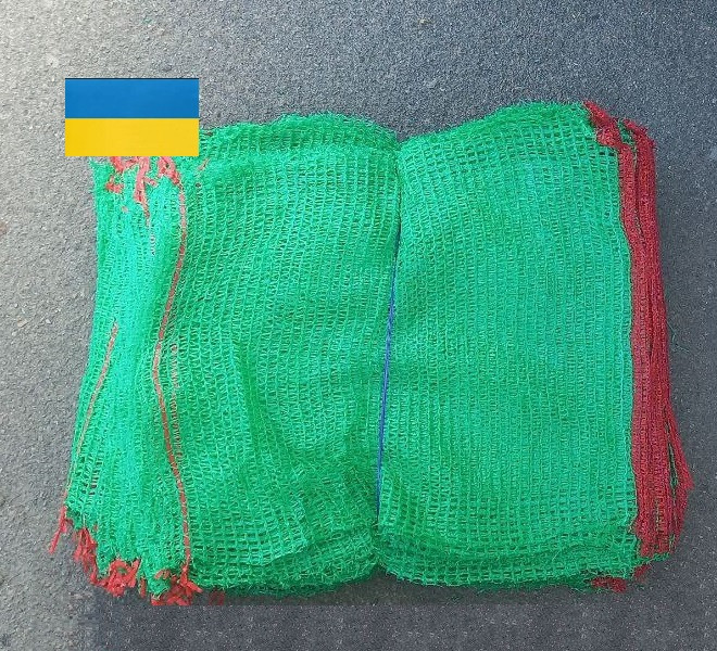 Сітка овочева УКРАЇНСЬКА 40х60 (18г) на 20кг. 100шт. зелена сітка-мішок для овочів