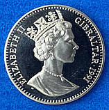 Монета Гібралтару 1 крона 1991 р. Корабель, фото 3