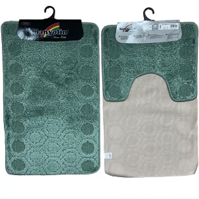 Набір килимків для ванної та туалетної кімнати 50*80/40*50 см CLASSIC Mint Green 159 Banyoli