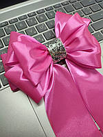 Бант рожний бобі бант Барбі Рожевий великий бант шпилька малиновий 260 грн 14*25 см Великий бант для волосся