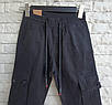 Штани котон на юніора 25-31 осінь-весна з накладними кишенями під манжет, фото 4