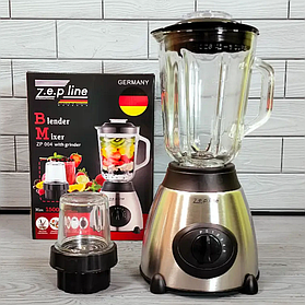 Блендер стаціонарний Zepline кавомолка потужна 850 Вт 1.5 л Сірий
