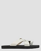 Шльопанці чоловічі білі натуральна шкіра Україна On The Top — розмір 40 (25,7 см) (модель: TopP-16White)