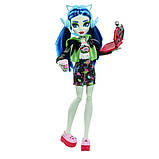 Monster High Ghoulia Yelps HNF81 Лялька Монстр хай Гулія Йелпс Шафа з секретами Неон, фото 4