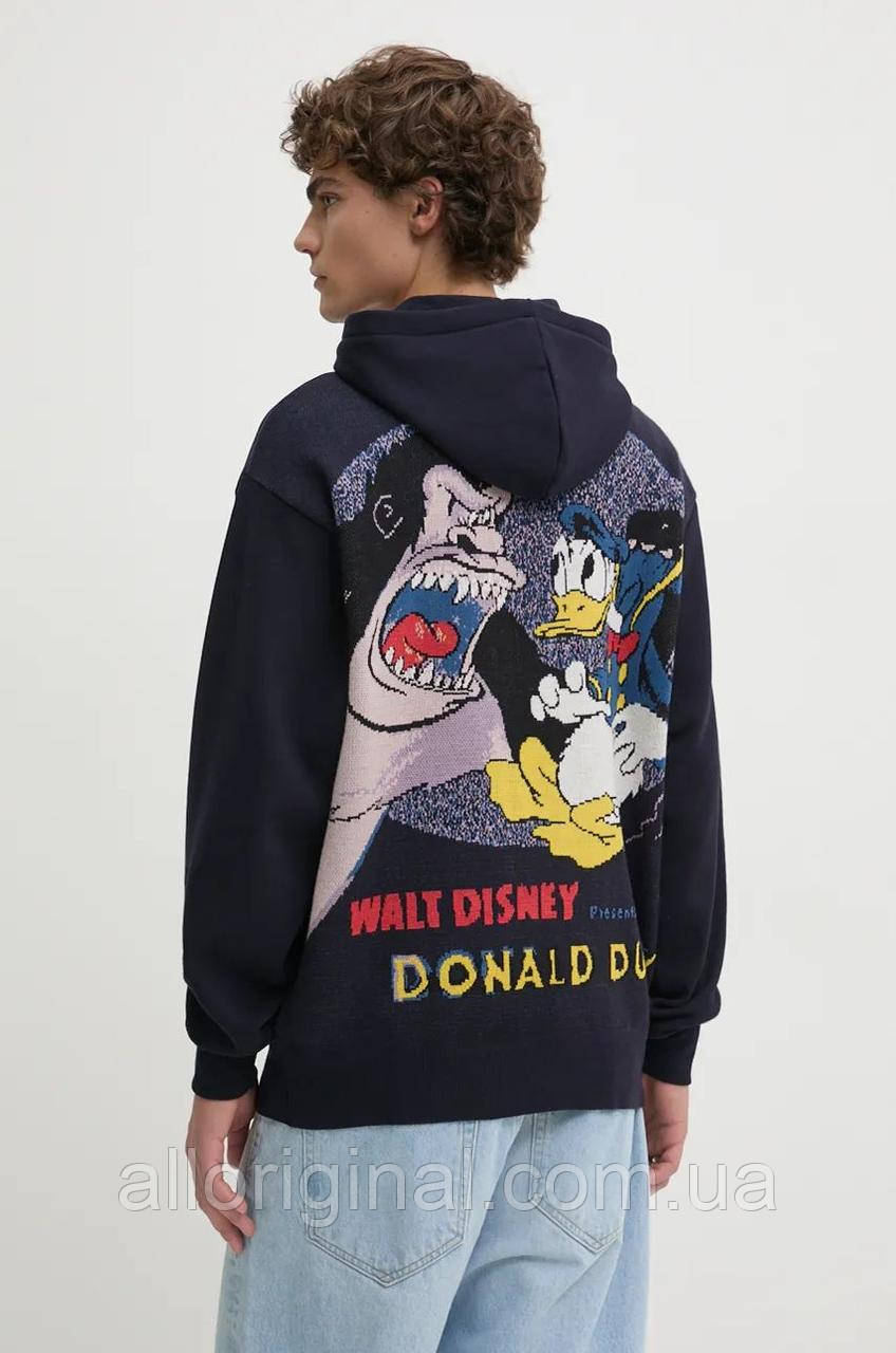 AllOriginal com ua Кофта Desigual ANSELMO-MICKEY чоловіча колір чорний з капюшоном з принтом 24WMSK04 РОЗМІРИ