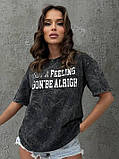 Футболка жіноча, cіра (варенка). One size, фото 2